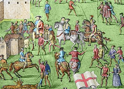 Het kampement van de Engelse troepen nabij Portsmouth tijdens de Slag om de Solent door James Basire